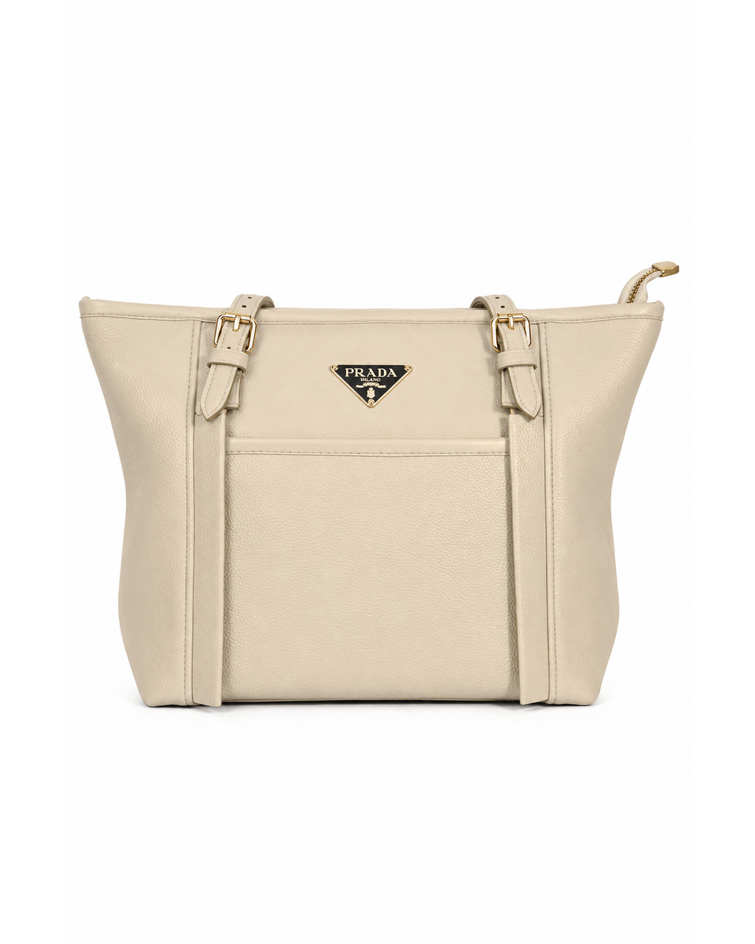 Prada Textured Shoulder Tote Bag – Cream