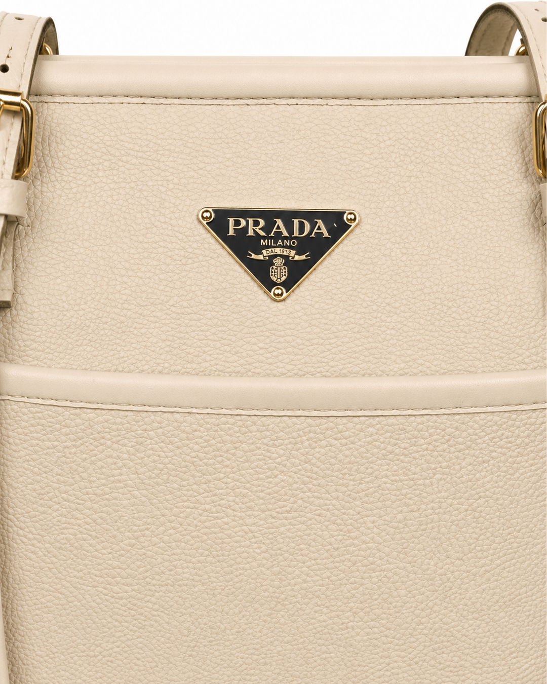 Prada Textured Shoulder Tote Bag – Cream