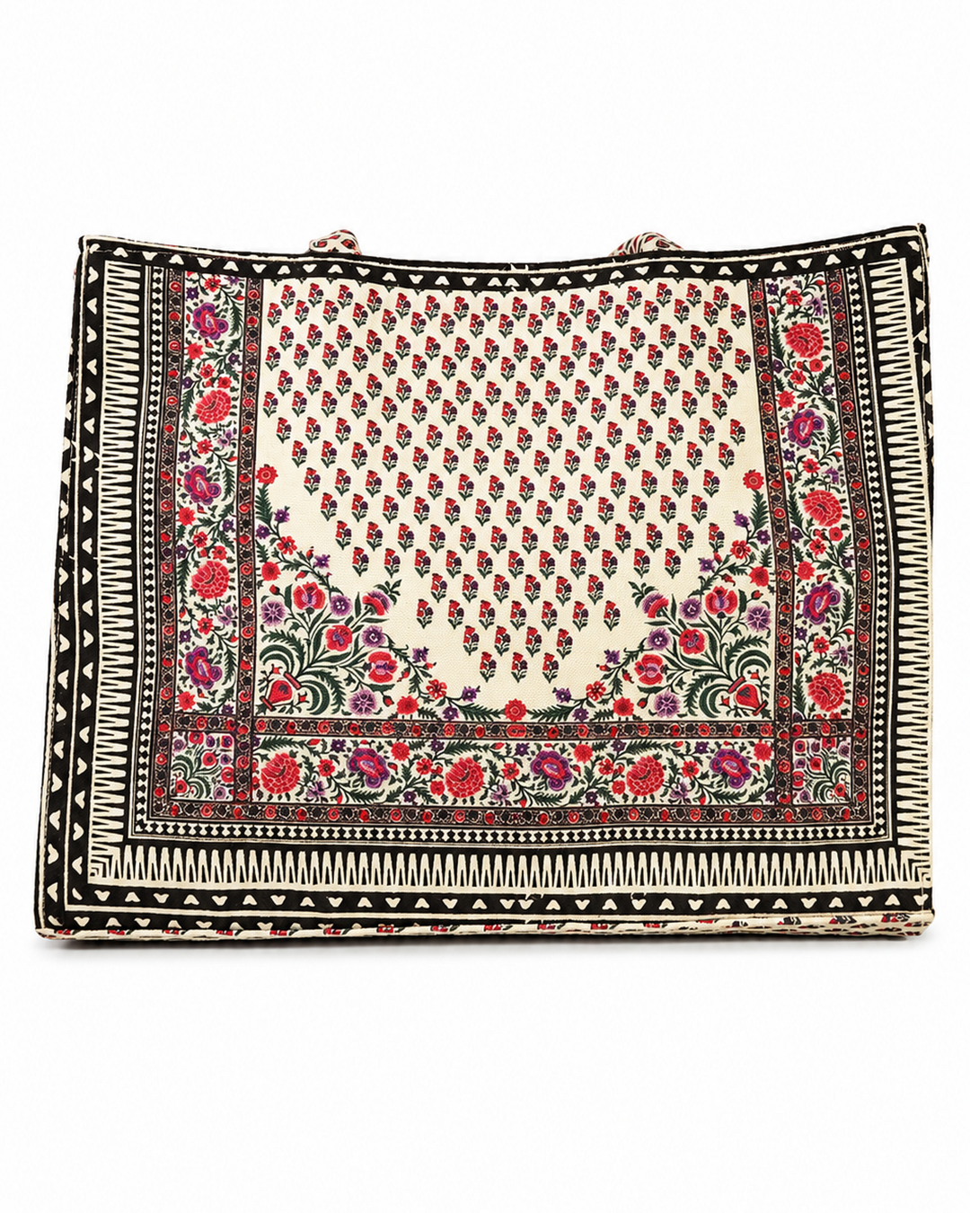 Vintage Floral Print Foldable Organizer Tote Bag