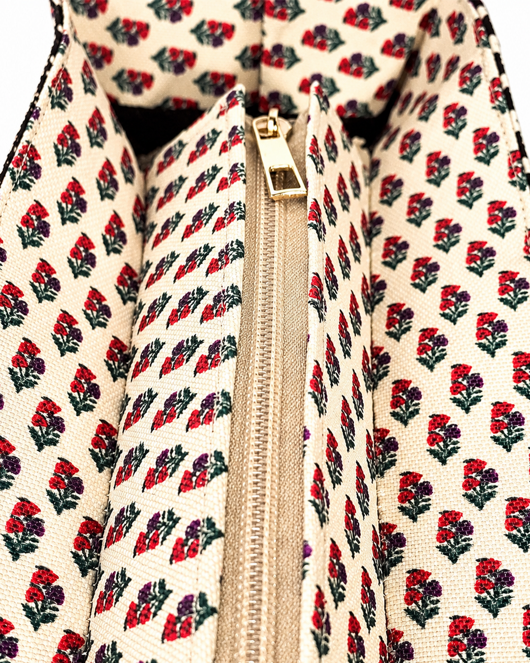 Vintage Floral Print Foldable Organizer Tote Bag