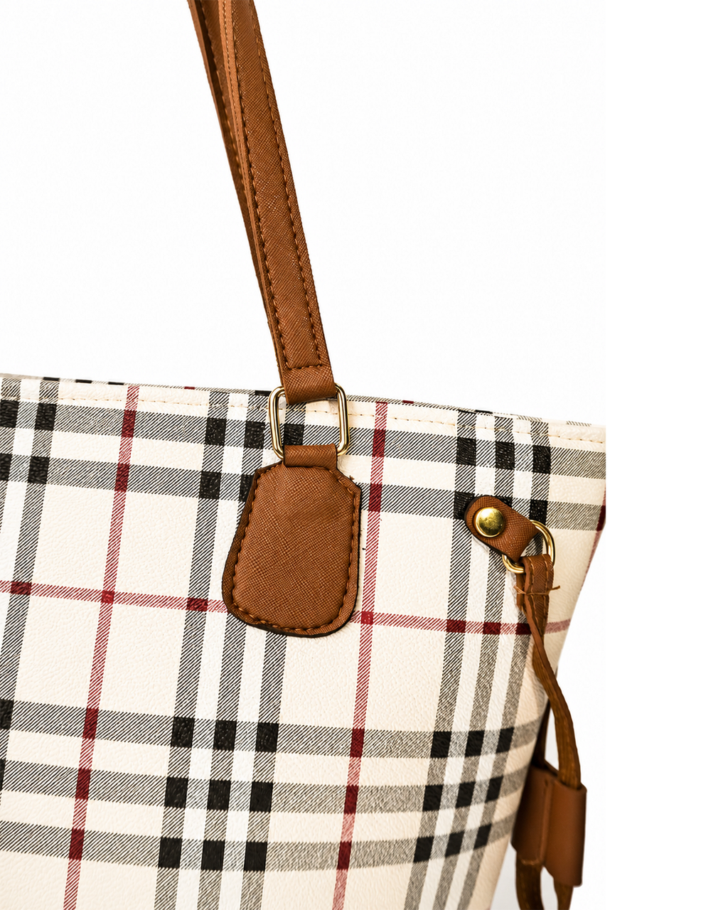 Classic Checkered Tote Shoulder Bag