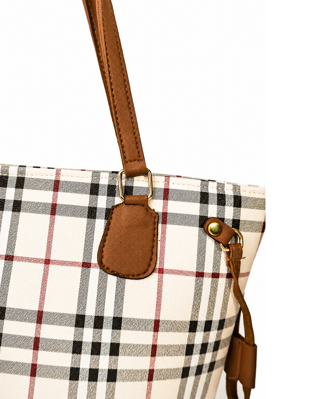 Classic Checkered Tote Shoulder Bag