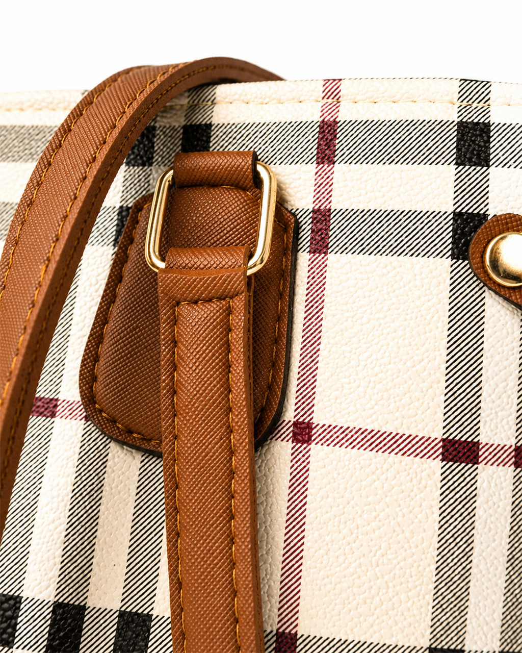 Classic Checkered Tote Shoulder Bag