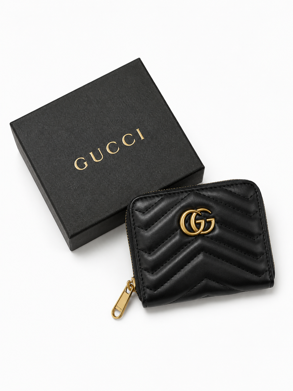 Gucci Marmont Zip Around Wallet – Black