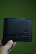 Hermès Black Pebbled Leather Men's Bifold Wallet