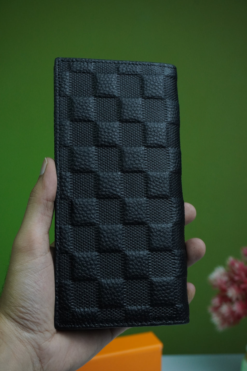 Louis vuitton men textured long wallet