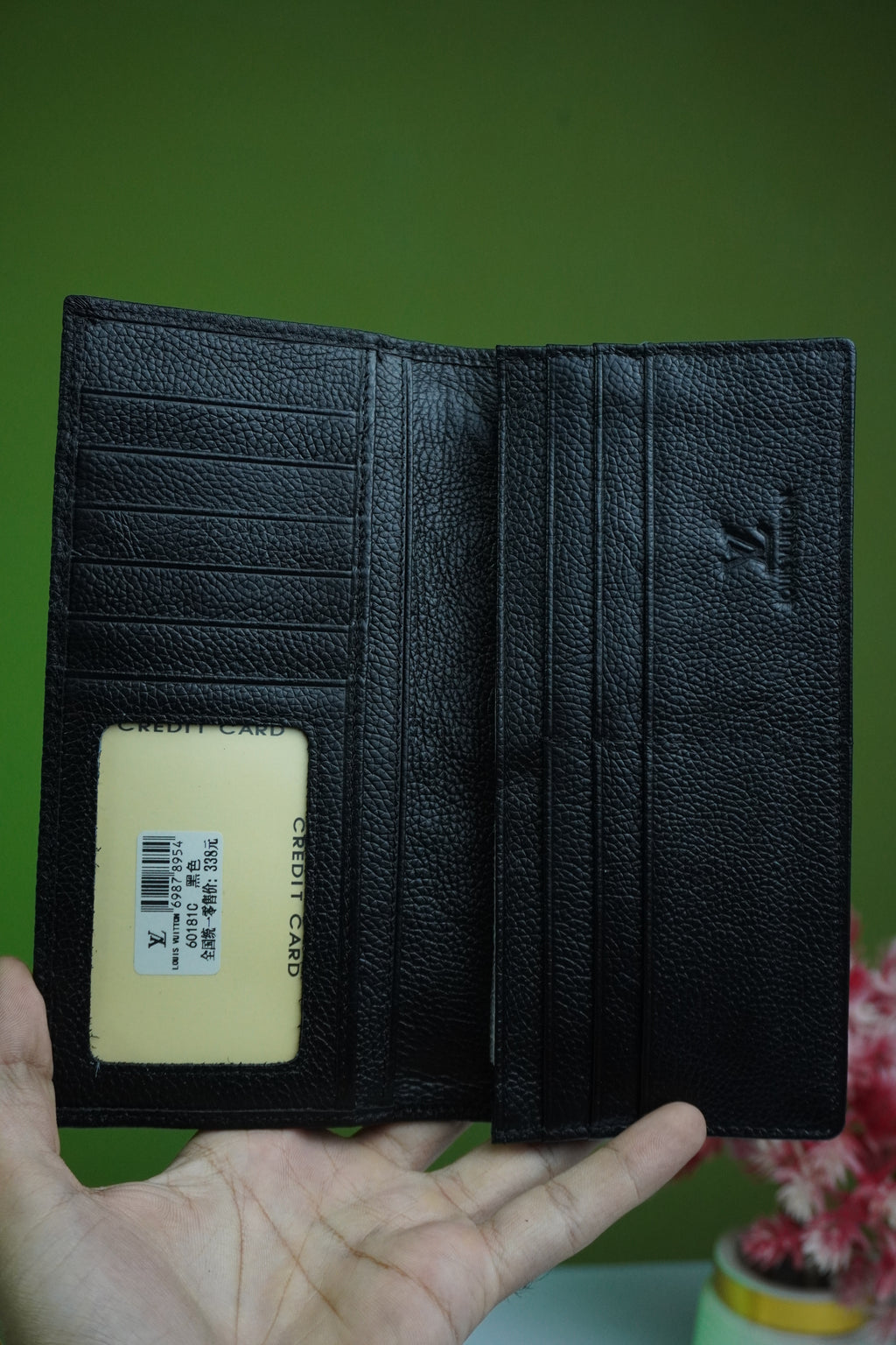 Louis vuitton men textured long wallet